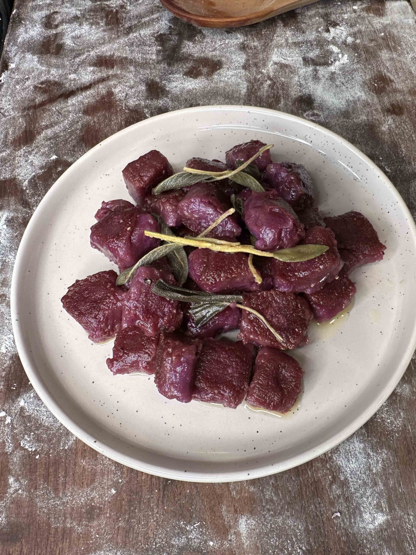 Purple Sweet Potato Gnocchi w/ Brown Butter & Sage - Ilean Almaguer